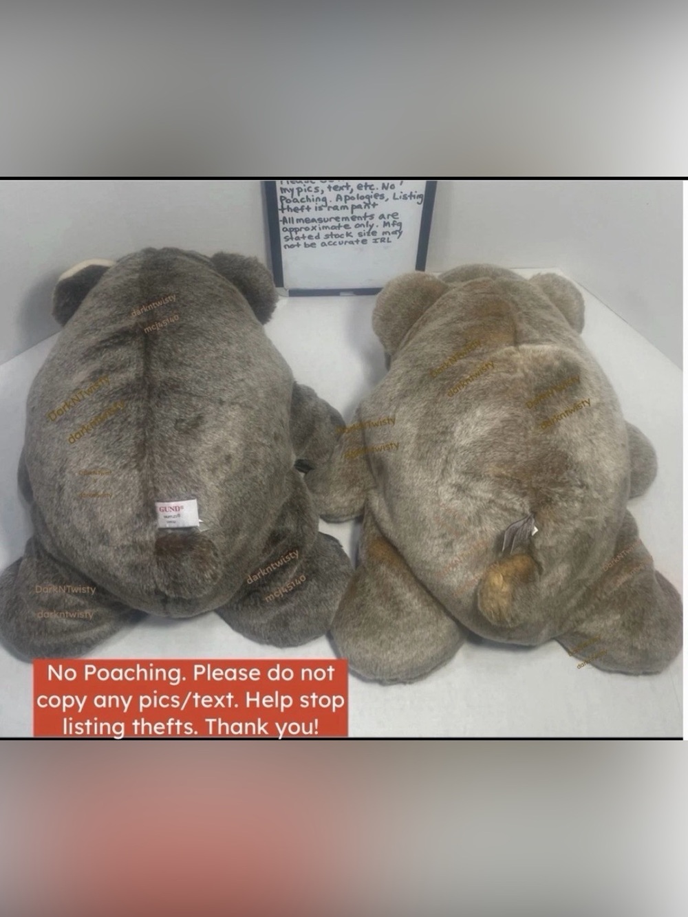 HTF VTG GUND SNUFFLES CHOCOLATE & CARAMEL ANNIVERSARY PAIR SHIPS WW 15” FREE GWP - Picture 2 of 15